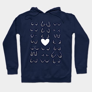 Chest Positivity (white line art version) Hoodie